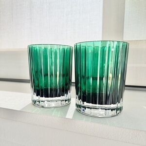 NIB ✨ Baccarat Crystal Harmonie Colors Of Joy Tumblers, Set of 2 in Emerald